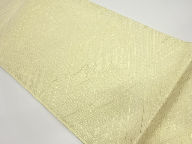 佐賀錦松皮菱に菱模様織出し全通袋帯